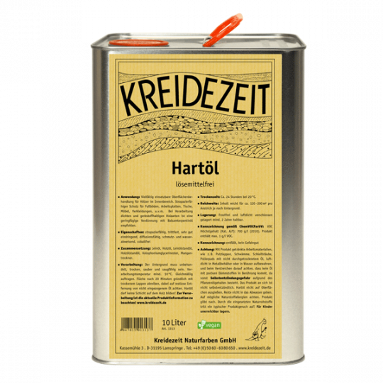 Kreidezeit Hartöl - lösemittelfrei - 10 L